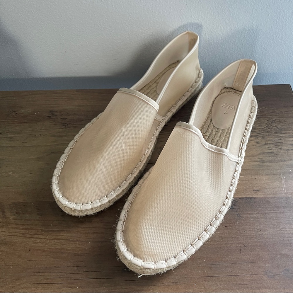 Zara Beige Espadrille Flats